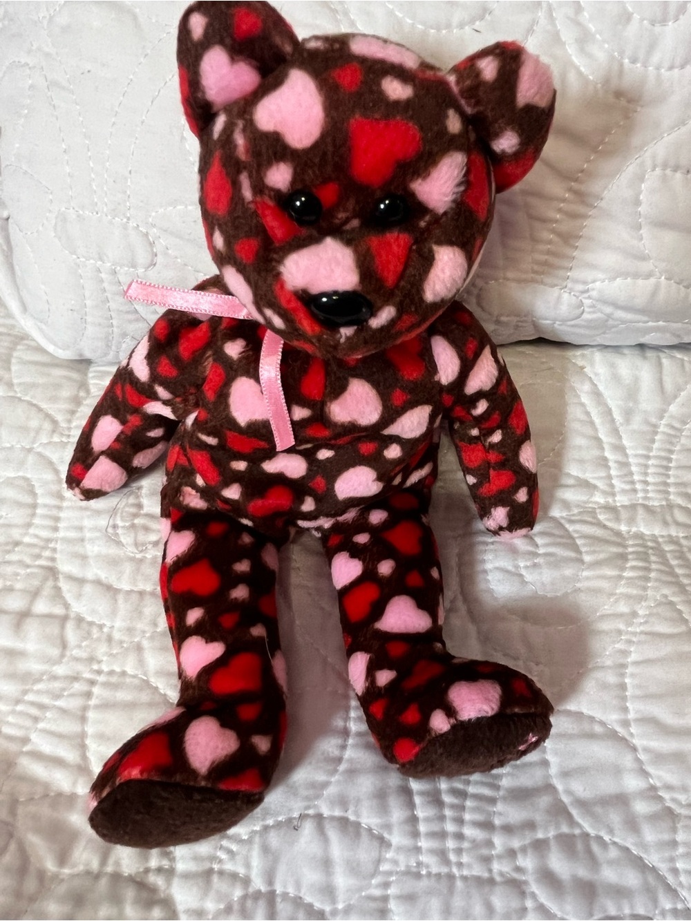 Ty beanie baby Plush Heart Pattern Hallmark 2008 Bear